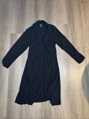Long Sleeve Black Draped Women’s Dress